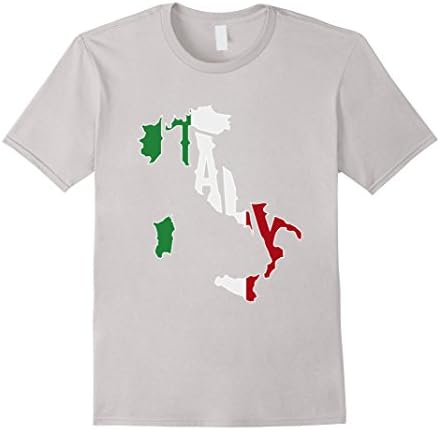 Mens Italy Country & Flag Geography T-Shirt XL Silver