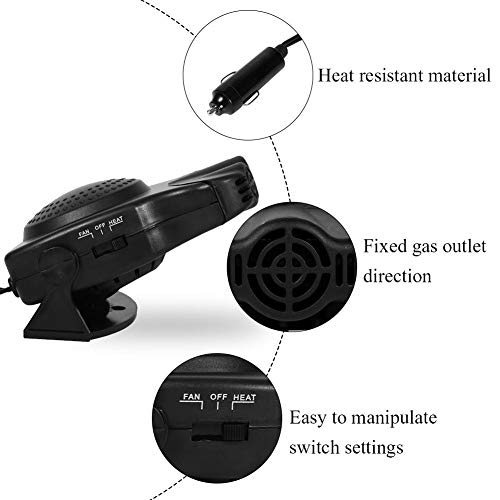 Vehicle Heater and Cooling Fan,12V 150W Portable Multifunctional Car Heating Cooling Fan Windscreen Demister Defroster for Car Vehicle Accessories Parts