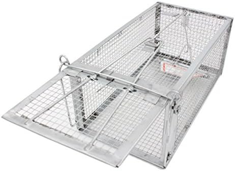Mibim 1-Door Animal Trap Humane Live Cage with Latch for Vole Chipmunk Squirrel Rat Mouse &amp; Weasel (Medium)