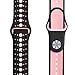 GHIJKL Sports Band Compatible for Apple Watch 38mm 40mm, Soft Silicone Replacement iWatch Wristband Compatible for Apple Watch Sport, Series 1, 2, 3, 4-Black/Pink-38mm, 40mm