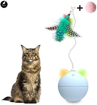 タンブラー自動インタラクティブキャットボール ライトキャッチャー 羽やledローリングフラッシュボール 耐性楽しいインタラクティブなゲームをかみます ブルー Tarunniketanpublicschool Com