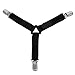 CoZroom Triangle Bed Sheet Straps Set with Metal Clips - Bed Sheet Clip Holder-Hold Bed Sheet in Place (Set of 4), Black
