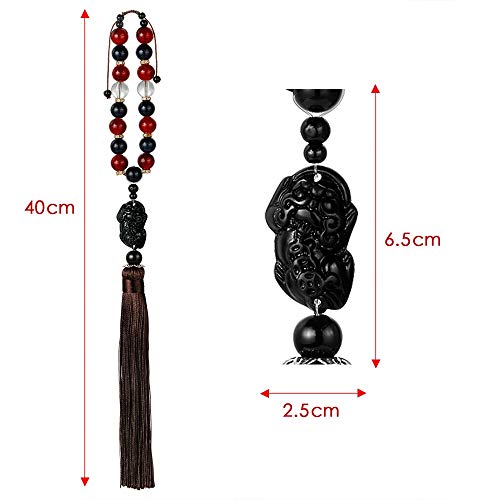 Gold Happy Car Ornaments Buddha Beads with Brave Troops Auto Interior Rearview Mirror Hanging Pendant Stalls Decoration Accessories Gifts - Thumbnail 7
