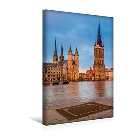 Calvendo Premium Textil-Leinwand 30 cm x 45 cm hoch, Halle am Morgen | Wandbild, Bild auf Keilrahmen, Fertigbild auf echter L