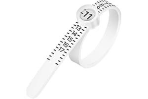 Meowoo Ring Sizer Measuring Tool with Magnifier, for Ring Measurer and Ring Sizer Clear and Intuitive Reading. Plastic Ring Sizer with Lens, 1-17
