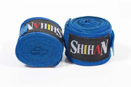 Boxing hand wraps -  shihan- max  blue - pair