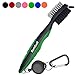 BettGolf Golf Club Brush and Groove Cleaner Brush Brushes in 7 for Golf Shoes/Golf Club/Golf/Golf Groove, 2 Ft Retractable Zip-line Aluminum Carabiner (Green)