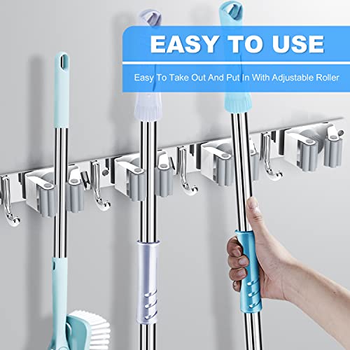 MIMIEYES Broom Holder, Mop and Broom Holder Wall Mount,Stainless Steel