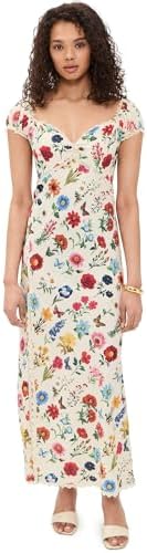 dana floral smocked bodice stretch cotton midi dress WAYF Women's Dana Smocked Midi Dress, Ivory Blossom, L at Amazon Women's  Clothing store