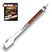 Grill Beast BBQ Grill Tongs with 16-Inch Extra Long Handle and Teeth for Firm Grip, Solid Stainless Steel and Wood Construction with Optimal Spring Tension for Control, and Locking Mechanism