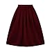 Taydey A-Line Pleated Vintage Skirts for Women (XL, Burgundy)