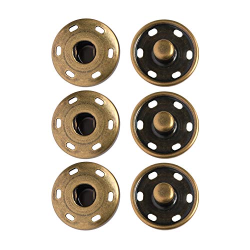 日本紐釦貿易 ビッグスナップ アンティークゴールド 21mm 3組 ISZ-21-AG 手芸用品 ボタン・フック スナップ