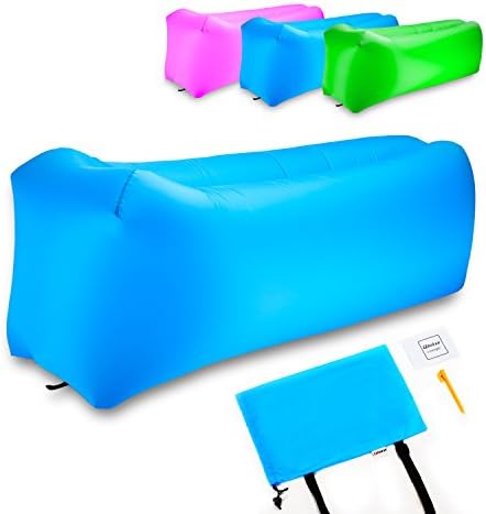 Chekue Inflatable Lounger Air Lounger Inflatable Lazy Bag Chair - Hangout Bag, Seconds to Inflate and Holds Air 40% - Holds 440 LBS, Ideal for Travelling, Camping, Pool and Beach Parties
