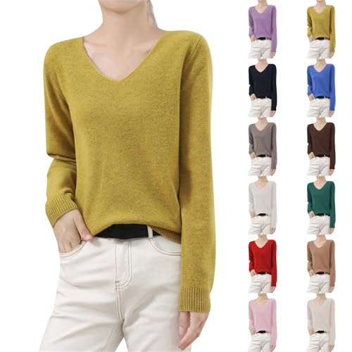 Ladies Sweaters Lightweight Soft Essentials Printed Jumpers Trendy Long Sleeve V Neck Tops Stretch Curved Hem Warm Loose Fit Pullover Pretty Knitted Covering Yarn Pullovers Autumn Winter