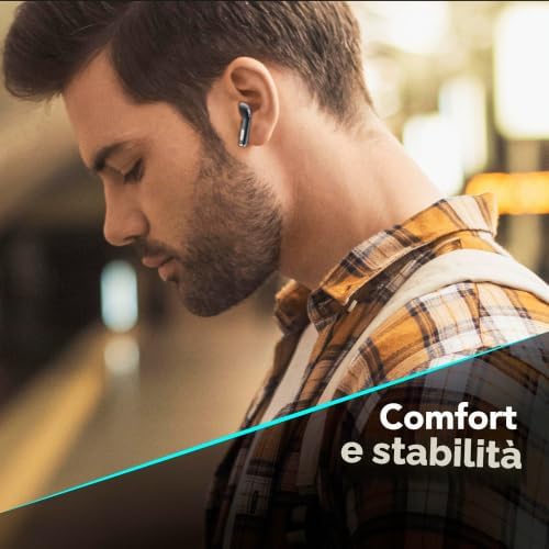 | CRYSTAL | Auricolari TWS Bluetooth 5.0 Wireless In-Ear con Custodia di Ricarica - Environment Noise Cancelling - Talk Time: 3.5 ore - Ricarica : 1.5 ore - Portata: 10mt - Colore Nero