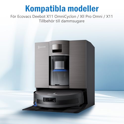 X11 accessori set per ECOVACS DEEBOT X11 OmniCyclone/X11 Pro Omni/X11 Pro/X9 Pro Omni robot aspirapolvere, pezzi di ricambio: 1 spazzola principale, 2 rulli di pulizia, 4 spazzole laterali, 4 filtri