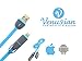 Premium Dual USB Charging and Data Sync Cable by Venussian 3 Ft. 2-in-1 High-speed for Android and iOS Apple iPhone 7/7+/SE/6S/6/6+/5S, iPad, iPod, Samsung Galaxy Models Wall Power Bank & Car Charging