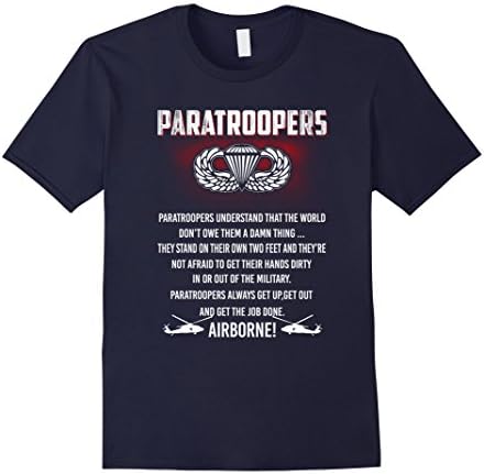 Mens Paratroopers tshirt , paratroopers understand that the world XL Navy