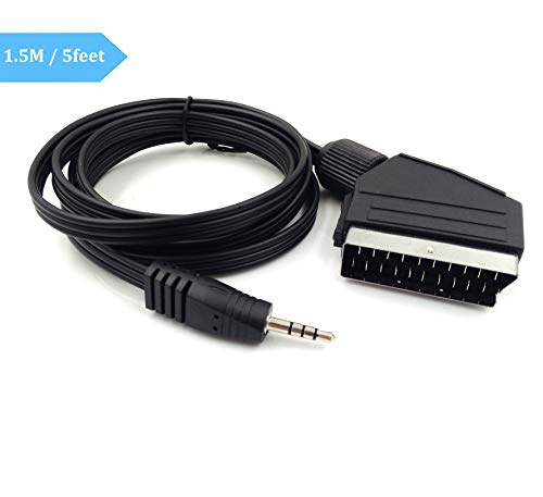 Poyiccot Scart Cable, 21 Pin Scart Jack to 3.5mm Male Stereo Jack Full HD Multiple Shieldings Precision Connector Cable -1.5m/ 5 feet - Thumbnail 7