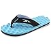 PR SOLES Running Recovery Flip Flops | Sandals for Men and Women | Black/Aqua US Womens 6.5-7.5 X-Small