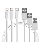 3Pcs High Quality 3ft/1m 8 Pin Zakix(TM) USB Charge & Sync Cable for iPhone 6/6s, iPhone 6/6s Plus, 5s 5c 5, iPad Air Air2 mini mini2 mini3, iPad 4th gen, iPod touch 5th gen, and iPod nano 7th gen (White) - w/ 18 months Manufacturer Warranty