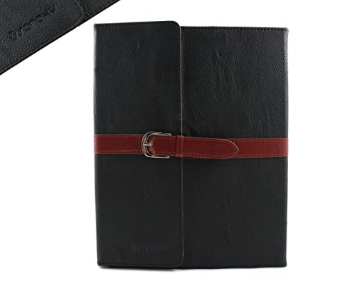 SANOXY Folio Stand PU Leather Case Cover with Auto Sleep/Wake Feature with Buckle Belt (Black)