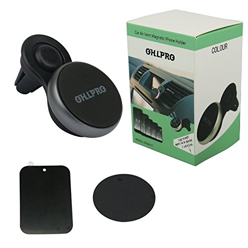 OHLPRO Magnetic Car Phone Mount Holder,Universal Air Vent Cell Phone Holder Stand Metal Aluminum Frame for iPhone X/8/8Plus/7/7Plus/6s/6P Samsung HTC SONY All Smartphones GPS Mobile Magnet (gray) - Thumbnail 6