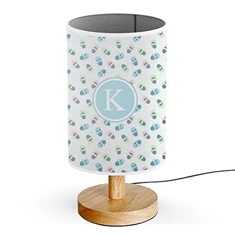 Initial Letter K Monogram Name Usb Powered Wood Base Desk Table