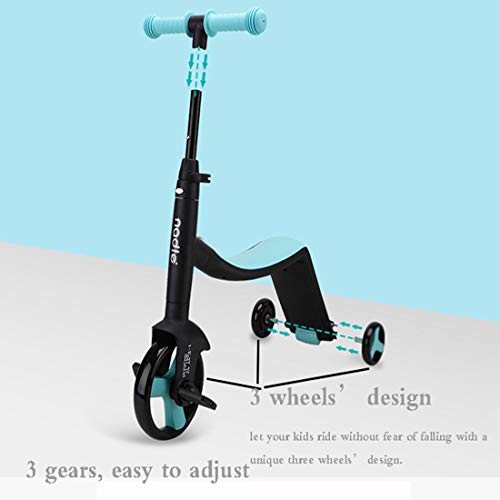 LXWM Balance Bike 3 in 1 Conversion Three Wheel Scooter Ride A Bike