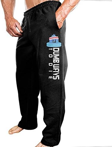TONGY Men's Dumb Ways To Die Soft Mountain Climbing Fashion Sweatpants Leisure Wear Black