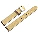 WOCCI Leather Watch Band,Brown Vintage Watch Strap with Gold Stainless Steel Pin Buckle for Men or Women