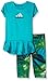 adidas Toddler Girls' Short Sleeve Tee and Capri Set, Shock Green, 3T