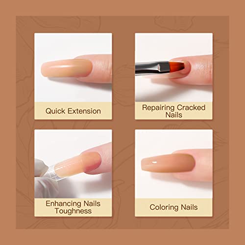 ROSALIND 60ML POLY NAIL GEL FALL COLOR, BROWN POLY EXTENSION POLY NEUTRAL COLOR GEL BUILDER NAIL QUICK BUILDING ACRYLIC NAILS LIGHT BROWN POLY EXTENSION GEL POLY THICKENING FALL NAIL