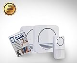 Wireless Doorbell System w/ 1 Push Button & 2 Receivers, Enjoy a Remote Doorbell w/ Wireless Plugin Doorbell Kit, LED Light & 50+ Chimes, Choose Your Sound w/ Great Vibez Modern Wireless Doorbell!