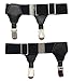JAIFEI High-End Sock Garters- Premium 1-Pair Double Sturdy Clip Sock Suspenders For Cotton & Silk Socks (Black)