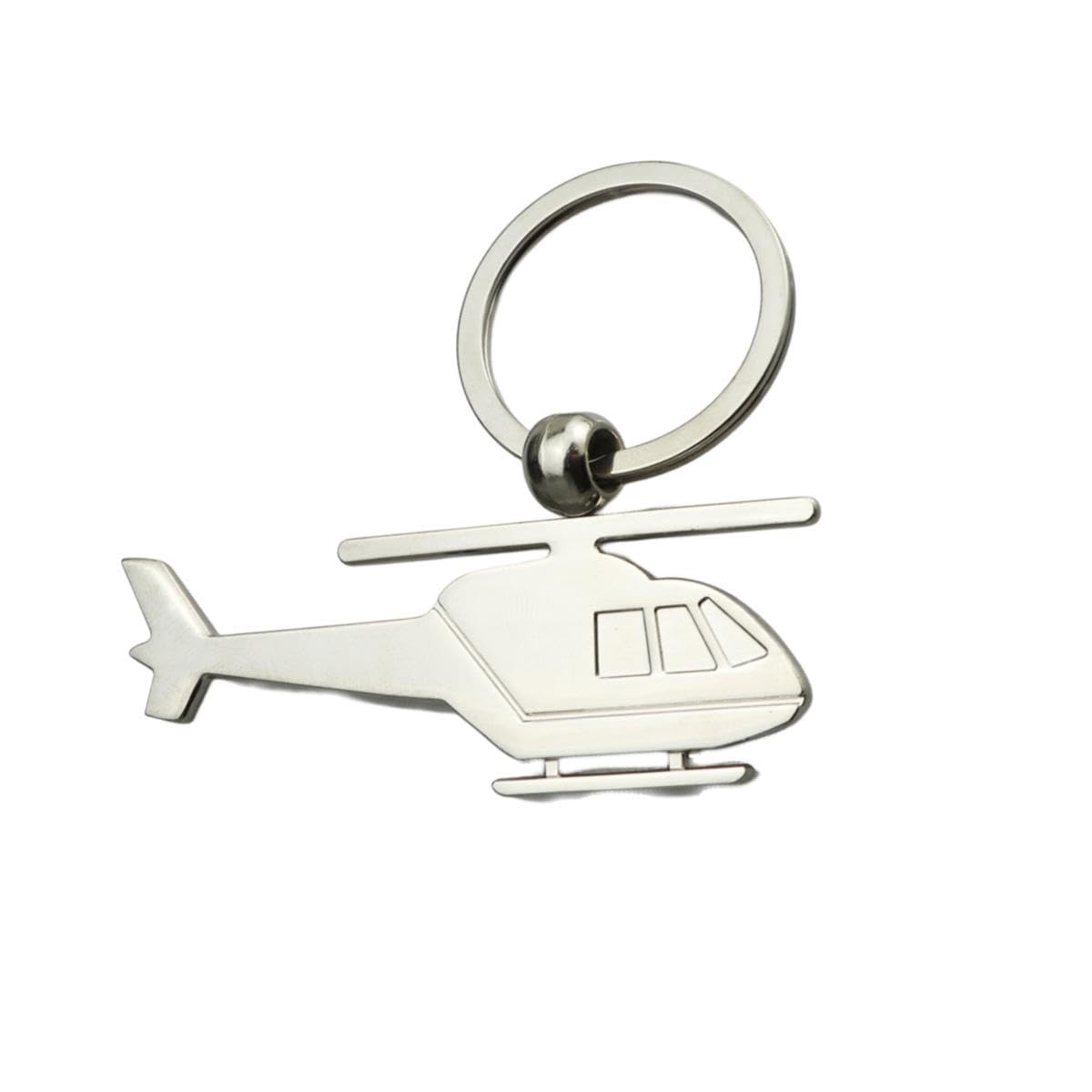 ODETOJOY Metal Silver Flat Helicopter Keychain - Pendant Ornament for Handbags, School Bags & Wedding Favors | Key Holders