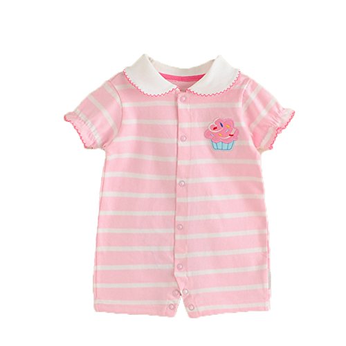 Monvecle Unisex Baby 2 Pack Summer Romper Playwear Short Sleeved Jumpsuit Set Knot 18M