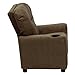 Flash Furniture Chandler Microfiber Kids Recliner with Cup Holder and Safety Recline, Contemporary Reclining Chair for Kids, Supports up to 90 lbs., Brown
