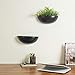 MyGift 12 Inch Matte Black Ceramic Half-Moon Wall Mounted Planter, Set of 2thumb 1