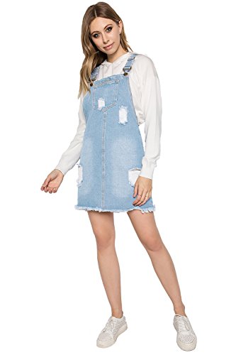 Women’s Loose Baggy Midi Length Denim Jeans Jumpers Overall Pinafore Dress Skirt www.denim.fit 3