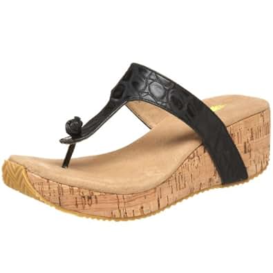 Amazon.com | Volatile Women's Rage Thong Sandal, Black, 6 M US | Flip-Flops
