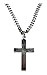Men's Rhodium Plated Silver Cross Necklace with 24