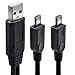 UCEC Dual Micro USB Charging Cable USB to Micro USB Splitter Adapter Android Charger Cord Data Transfer fit for Samsung Galaxy S7 Edge S6 S5 Note PS4 Fire Tablet MP3, 2 Pack