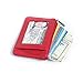 ID STRONGHOLD RFID Front Pocket Wallet Mini Minimalist Wallet Slim Wallet Genuine Leather with Zipper , Red , Small
