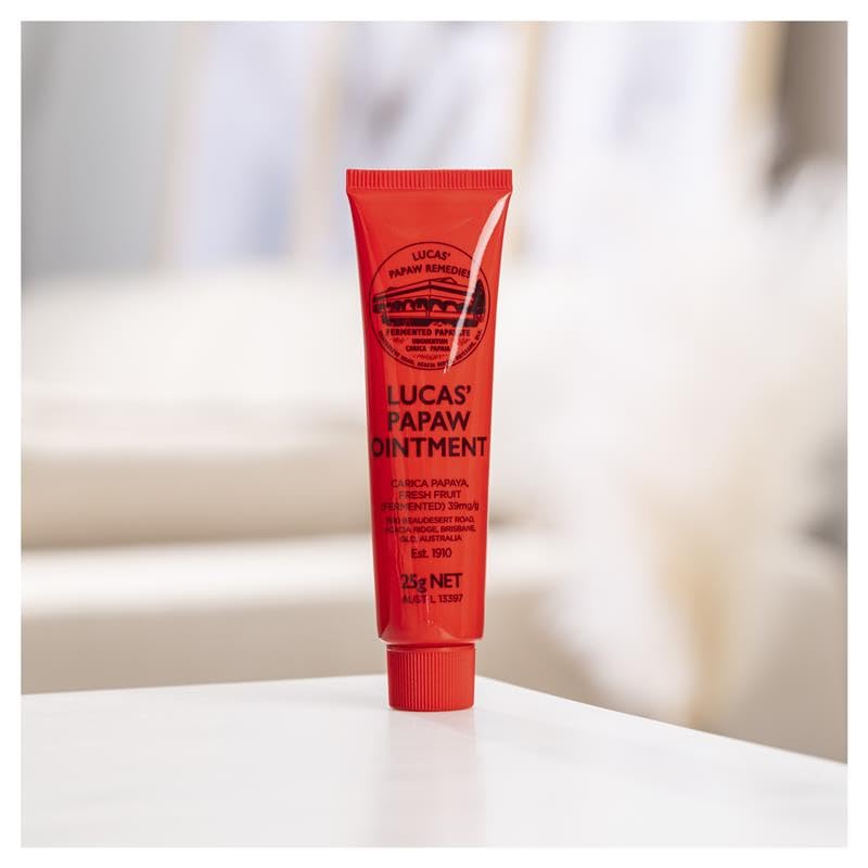 Lucas Papaw Ointment 25g - Soothing Lip and Skin Healing Balm with Fresh Fermented Carica Papaya, Natural Ingredients, Suitable for All Skin Types - Made in Australia