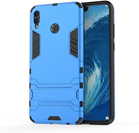KISCO for Samsung Galaxy M30 Case,TPU+PC Hybrid Armor Cover ShockProof Anti-Scratch Foldable Holder Dual-Layer Protective Case for Samsung Galaxy M30-Blue