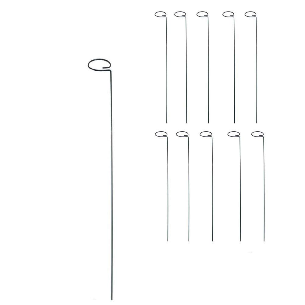 MTB Green 36inch Single Stem Plant Support Stakes Pack of 10, Flower Support Rings, Gardening Planter Cages for Single Stem Flowers,Amaryllis,Peony,Lily,Narcissus