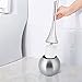 H-risen Toilet Brush with 304 Stainless Steel Base + ABS Plastic Handle (Silver)