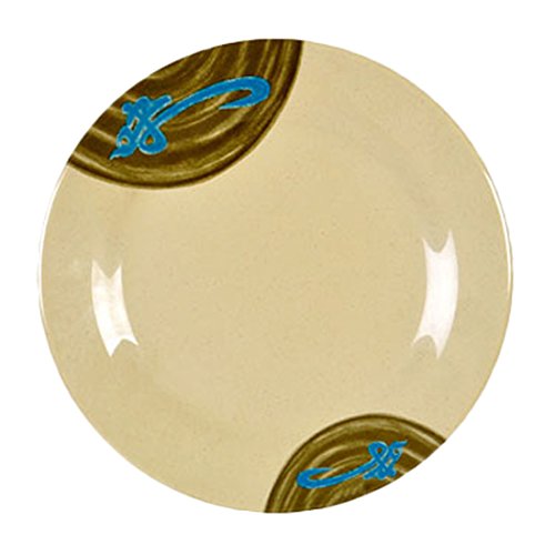 Thunder Group Blue Dragon Collection 12-Pack Plate, 14-1/8-Inch, Taupe/Bone