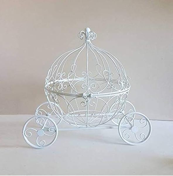 Amazon Com Large White Metal Cinderella Pumpkin Carriage Centerpiece Furniture Decor